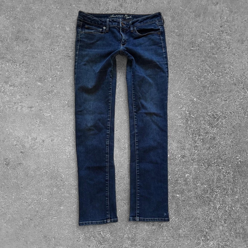 American Eagle Outfitters Skinny Jeans Navy Blue Low Rise Stretch Denim 12
